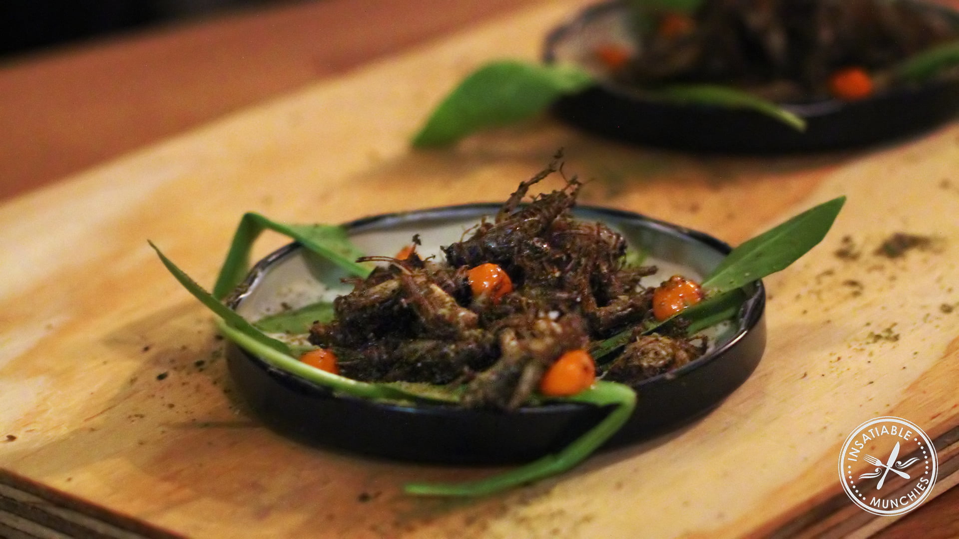 Deep fried crickets, dusted with native NSW spices.