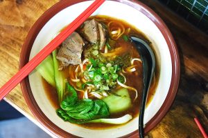 A classic bowl of Taiwanese beef noodle soup, served up at Bao Dao Taiwanese kitchen in Eastwood
