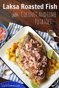Laksa Roasted Fish with Coconut Lime Potatoes